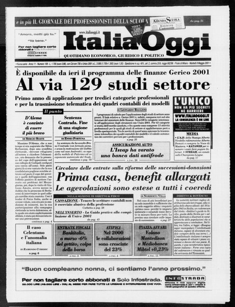 Italia oggi : quotidiano di economia finanza e politica